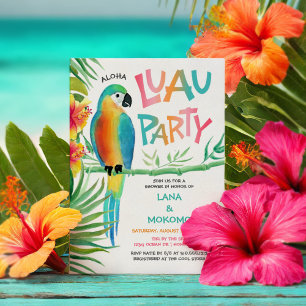 Convites Aloha Havaiana Luau Papagaio Chá Tropical de Casai