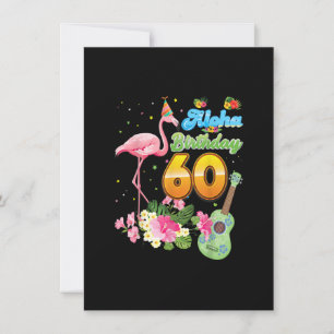 Convites Aloha Hawaii 60.º Aniversário 60 anos Flamingo H