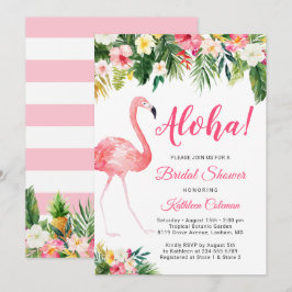 Convites Aloha Luau Chá de panela Tropical Flamingo