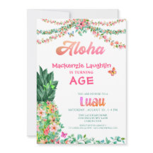 ALOHA Luau Qualquer Abacaxi tropical de aniversári