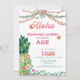 Convites ALOHA Luau Qualquer Abacaxi tropical de aniversári