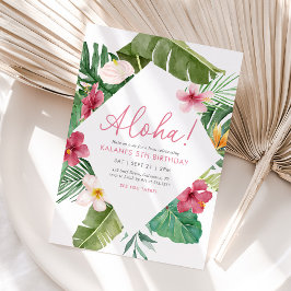 Convites Aloha Pink Tropical Floral Aloha