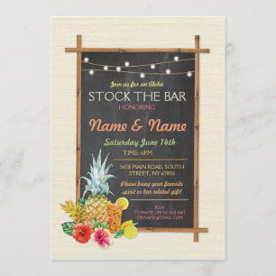 Convites Aloha Stock The Bar Cocktail Noivado Invite