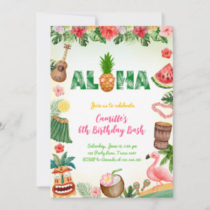 Convites Aloha Summer Girl Birthday