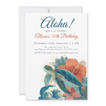 Aloha Tartaruga Marinha Luau Havaiano de Aniversár