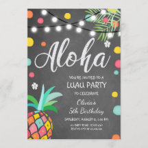 Aloha Tropical Festa de aniversário convidada Hawa