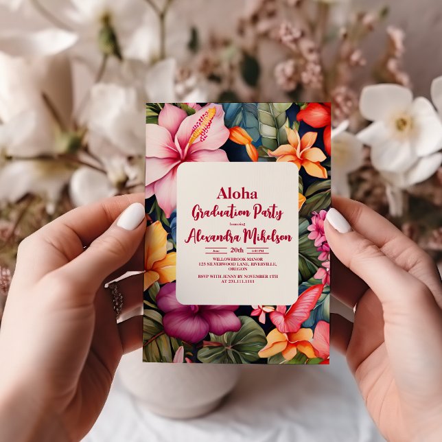 Convites Aloha Tropical Graduação Luau (Criador carregado)