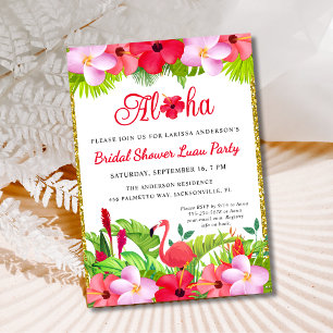 Convites Aloha Tropical Luau Chá de panela