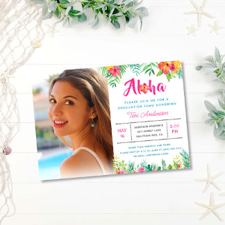 Convites Aloha Tropical Luau Festa de formatura Foto