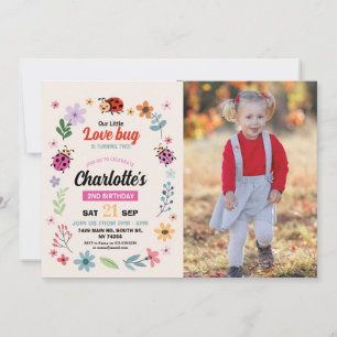 Convites Alovebug Birthday Girls Love Inseto Ladybird Fotog