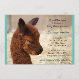 Convites Alpaca Baby Shower Invices Boy