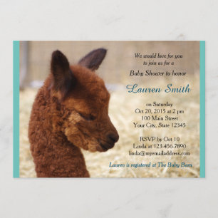 Convites Alpaca Baby Shower Invices Boy