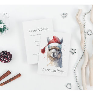 Convites Alpaca de Natal bonito, personalizado