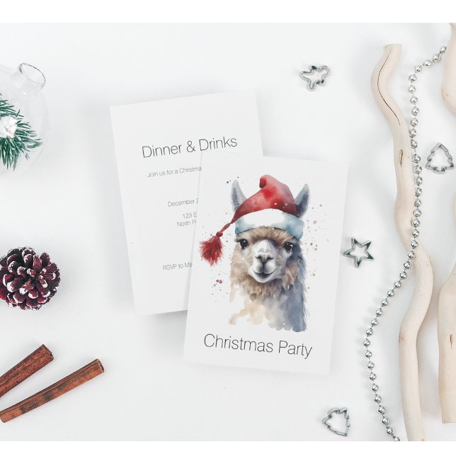 Convites Alpaca de Natal bonito, personalizado (Criador carregado)