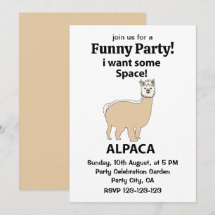 Convites Alpaca Eu Quero Algum Espaço Alpaca Engraçado