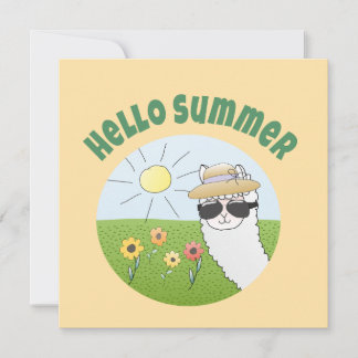 Convites Alpaka-Party Hello Summer Alpaca partytime