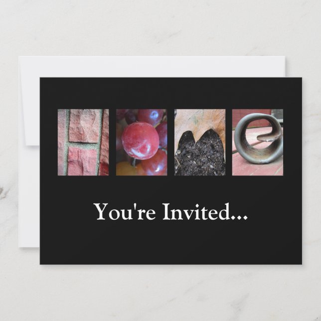 Convites Alphabet Photography Collage, HOME Letter Word Art (Frente)