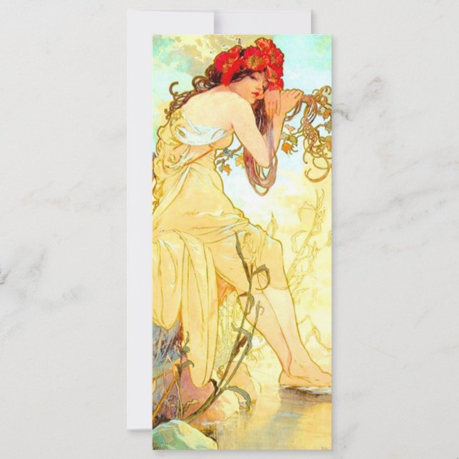 Convites Alphonse Mucha Art Nouveau Summer (Frente)