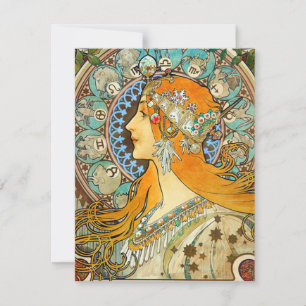 Convites Alphonse Mucha Art Nouveau Zodiac