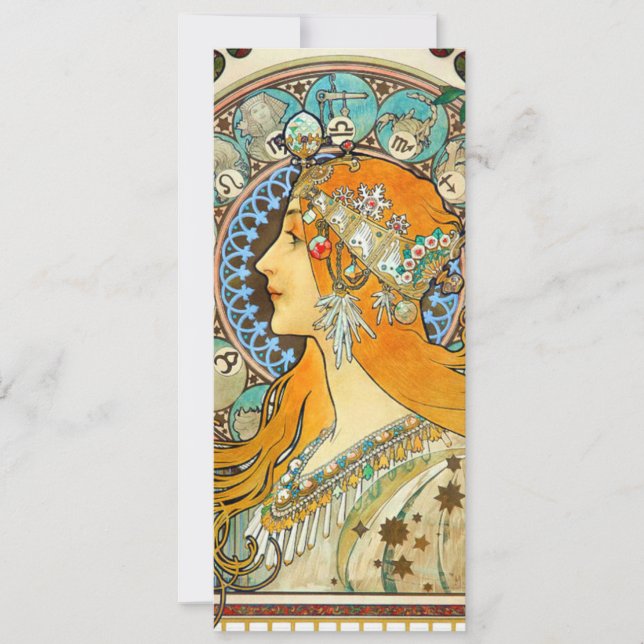 Convites Alphonse Mucha Arte Nova Zodíaco (Frente)