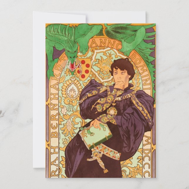 Convites Alphonse Mucha Prince e Dragon (Frente)