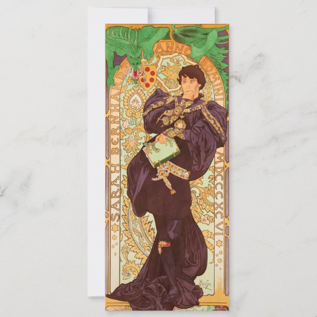 Convites Alphonse Mucha Prince e Dragon (Frente)