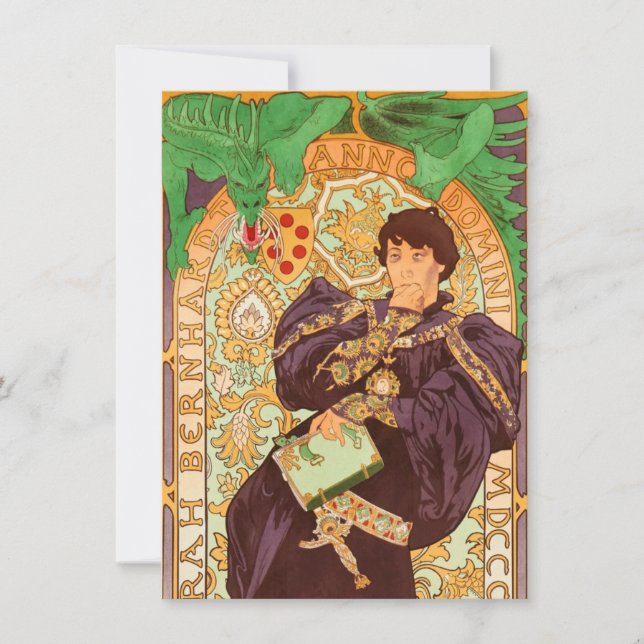 Convites Alphonse Mucha Príncipe e Dragão (Frente)