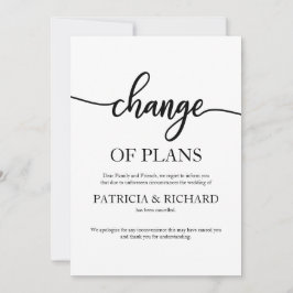 Convites Alteração De Planos Adiados Cancelados Casamento