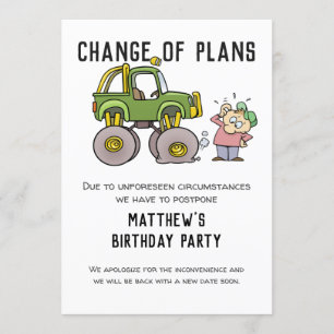 Convites Alteração De Planos Cancelamento Do Partido Adia