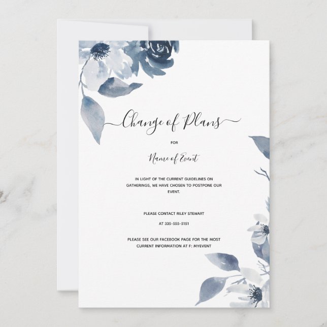 Convites Alteração de Planos, qualquer Cancelamento de Even (Frente)