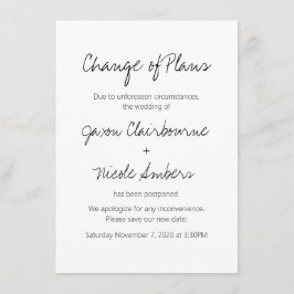 Convites Alteração de Planos Reprogramar Casamento de Fotos