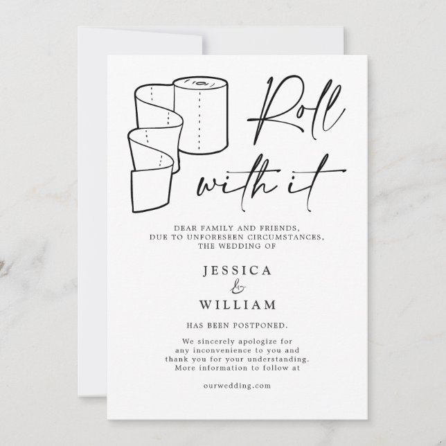 Convites Alteração Moderna de Data Adiada Evento Cancelado (Frente)