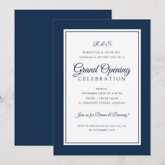 Convites ALTERAR COR Marinho Formal de Abertura Geral Corpo