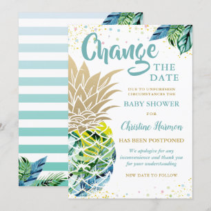 Convites Alterar O Chá de fraldas De Anunciamento De Data