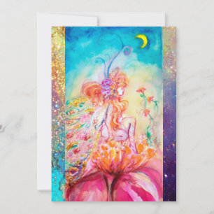 Convites ALTHEA, monograma rosa azul amarelo verde brilhos