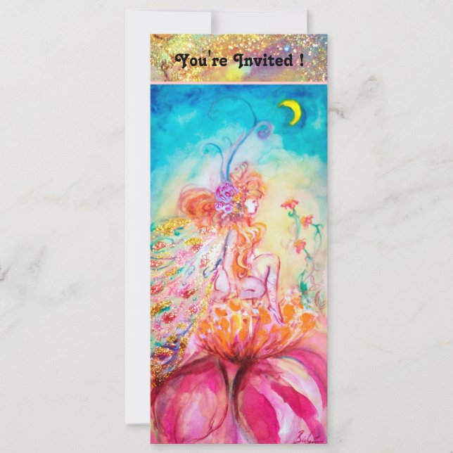 Convites ALTHEA, rosa azul amarelo verde (Frente)