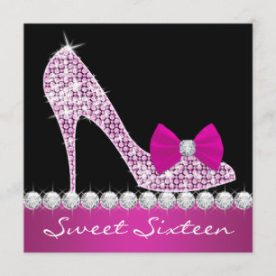 Convites Altos Heels Quentes, Cor-de-Rosa, Doce Dezesseis F