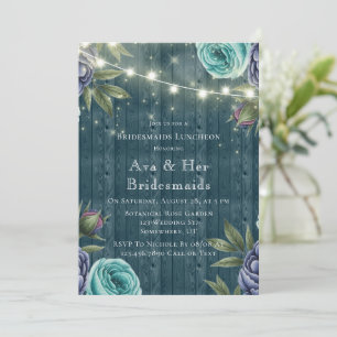 Convites Alunos marinho e Rosa de Turquesa Bridesmaids
