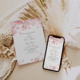Convites Aluring Pink Cherry Blossom Flowers Casamento