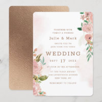 Aluring Rosa Vintage Floral Watercolor Weding