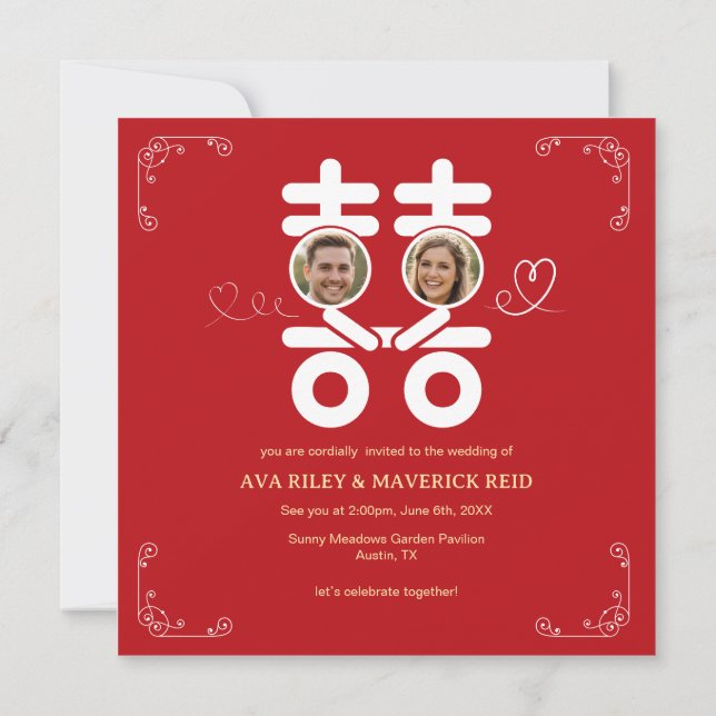 Convites always in love foil invitation postcard (Verso)
