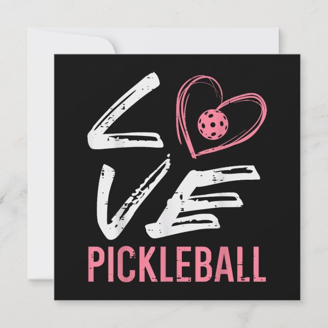 Convites Ama Pickleball Coração Picle Ball Mulheres Meninas (Frente)