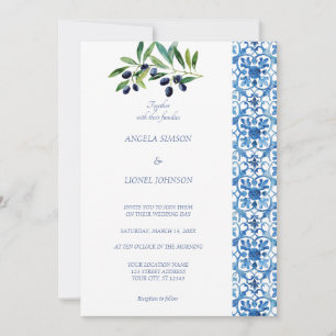 Convites Amalfi Azulejos De Ramo De Oliva Costeira Itália