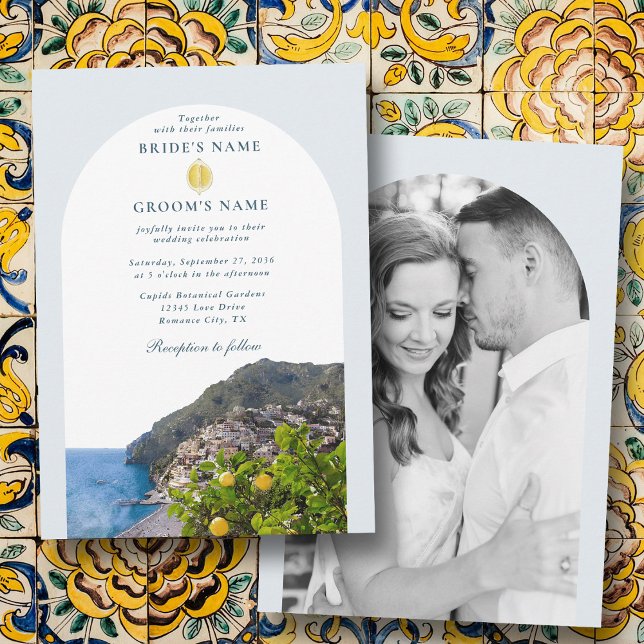 Convites Amalfi Coast Arch Italy Lemons Wedding Photo (Amalfi Coast Arch Italy Lemons Wedding Photo Invitation)