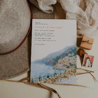 Convites Amalfi Coast Destination Wedding Invitation