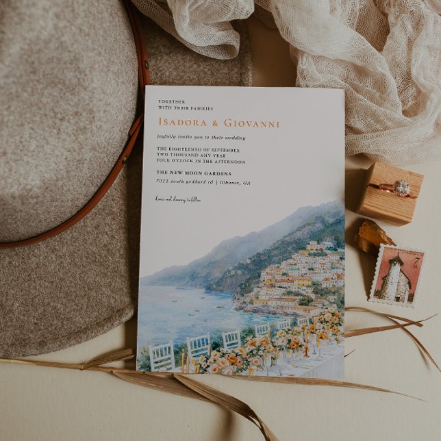 Convites Amalfi Coast Destination Wedding Invitation (Criador carregado)