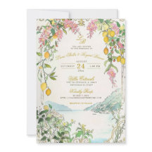 Amalfi Coast Wedding Invitation Custom Lemon Beach