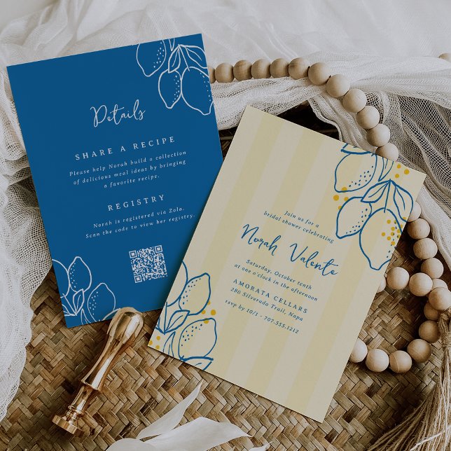 Convites Amalfi Lemon All-in-One Handwritten Bridal Shower (Criador carregado)