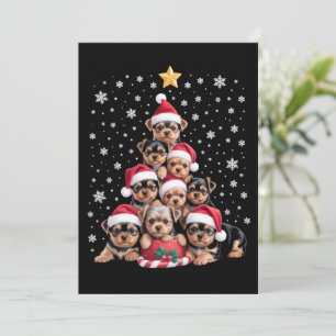 Convites Amante de Cães Yorkie de Natal Árvore Pet Animal d