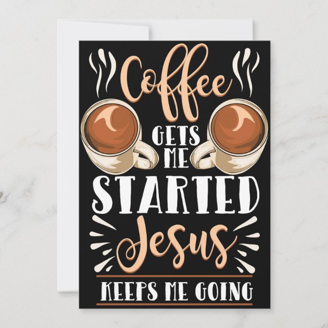 Convites Amante de Café O Café Me Faz Começar Jesus (Frente)